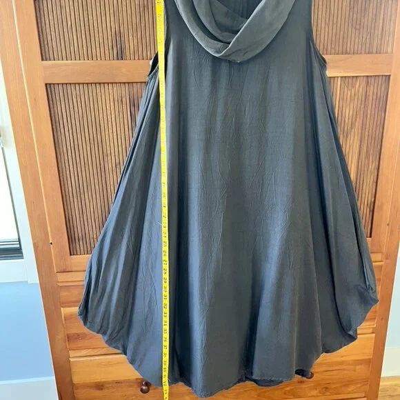 Unique Chalet et ceci Gun Metal Grey Cowl Neck Dress - Picture 2 of 7